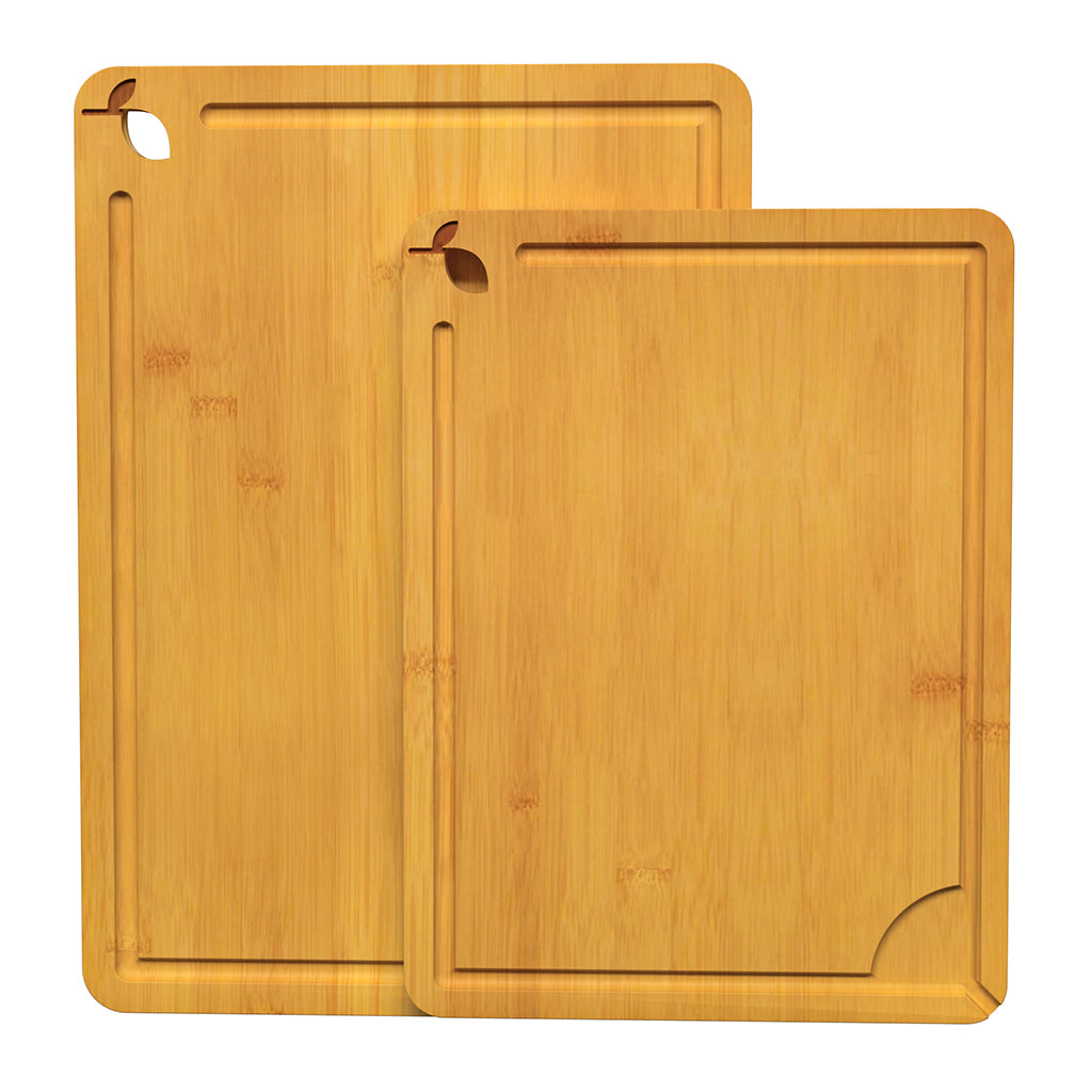 Cutting Boards for Kitchen,Bamboo Cutting Board Set of 2, Large and X-Large Carbonized Chopping Boards with Deep Juice Grooves and Handles for Meat, Bread, Dough Kneading and Cheese