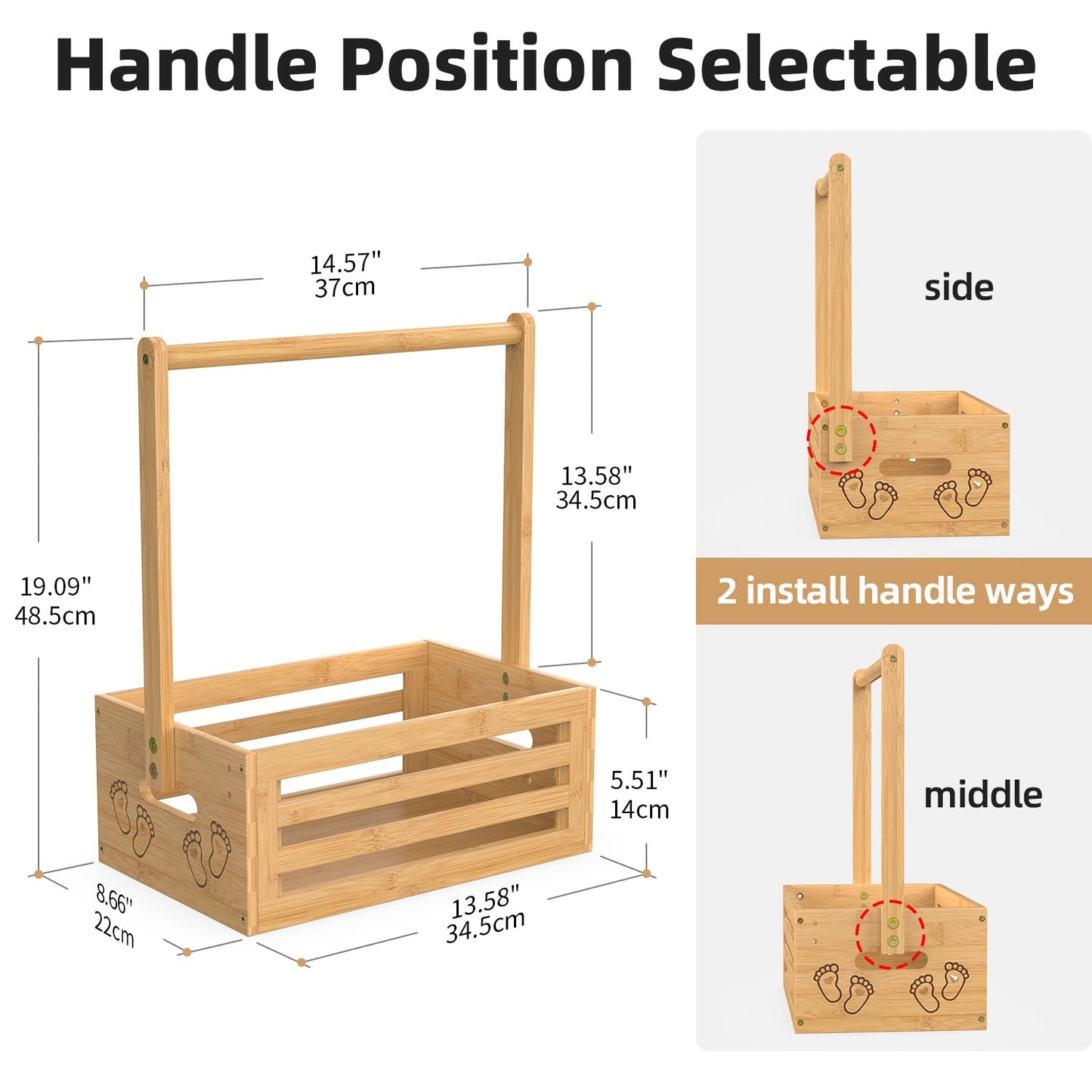 Multi-functional Bamboo Gift Basket - Small - Natural