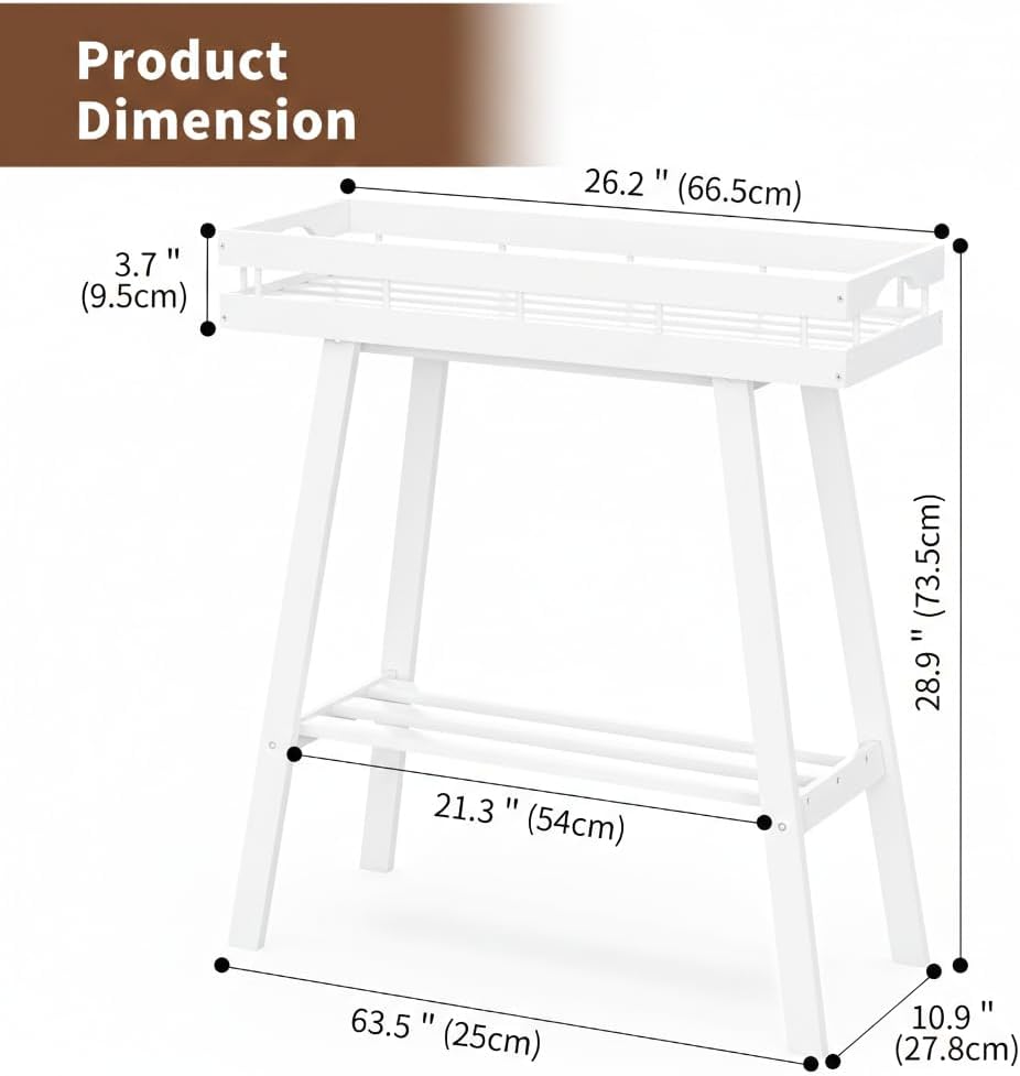 Bamboo Plant Stand Indoor, 2 Tier Small Plant Table, Tall Plant Stand for Indoor Plants, Window Sill Plant Shelf, Flower Pot Holder Plant Bench Plant Rack for Living Room, White