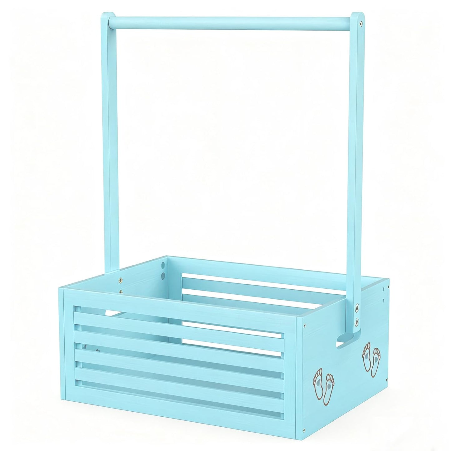 Baby Shower Crate Closet, Baby Baskets with Hangers Handle, Baby Crate Box for Baby Shower, Welcome Gift Basket for Newborn Baby, Pregnancy Gift for New Parents (Blue, Large Size)