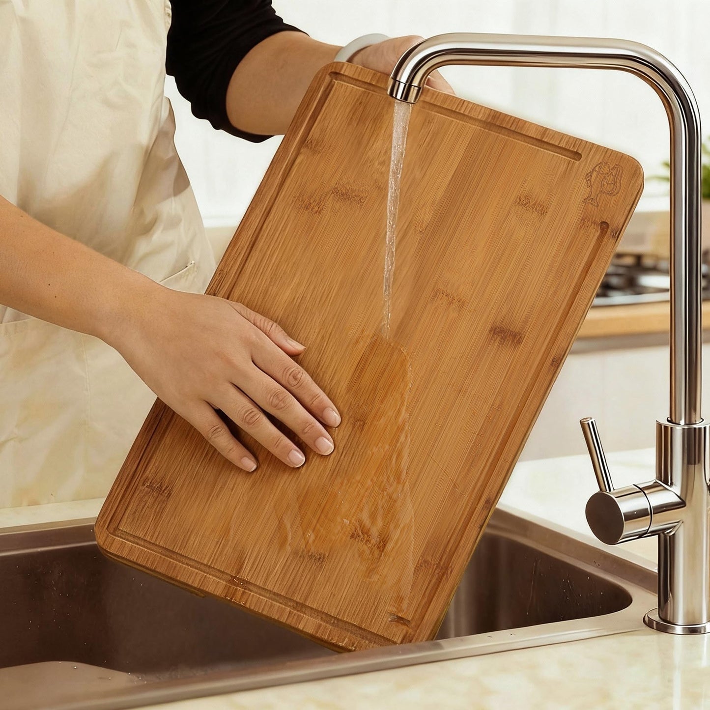 Bamboo Cutting Board for Kitchen with Juice Groove, End-Grain Butcher Block Chopping Boards, Checkered Wooden Cutting Boards Set of 3 with Stand, Knife-Friendly, Serving Tray (Copy)
