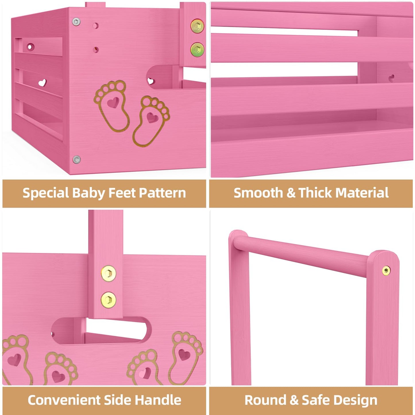 Multi-functional Bamboo Gift Basket - Small - Pink